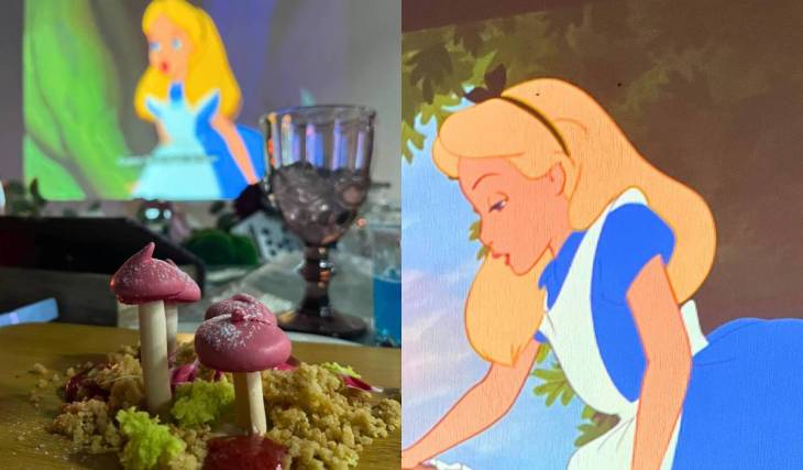 Dinner and screening of *Alice in Wonderland* in Guadalajara with dishes inspired by the film