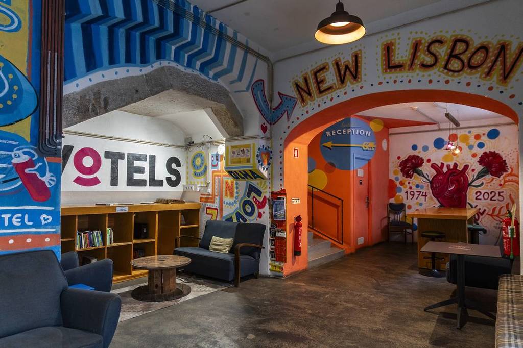 Zona de ocio en el albergue WOT New Lisbon Social