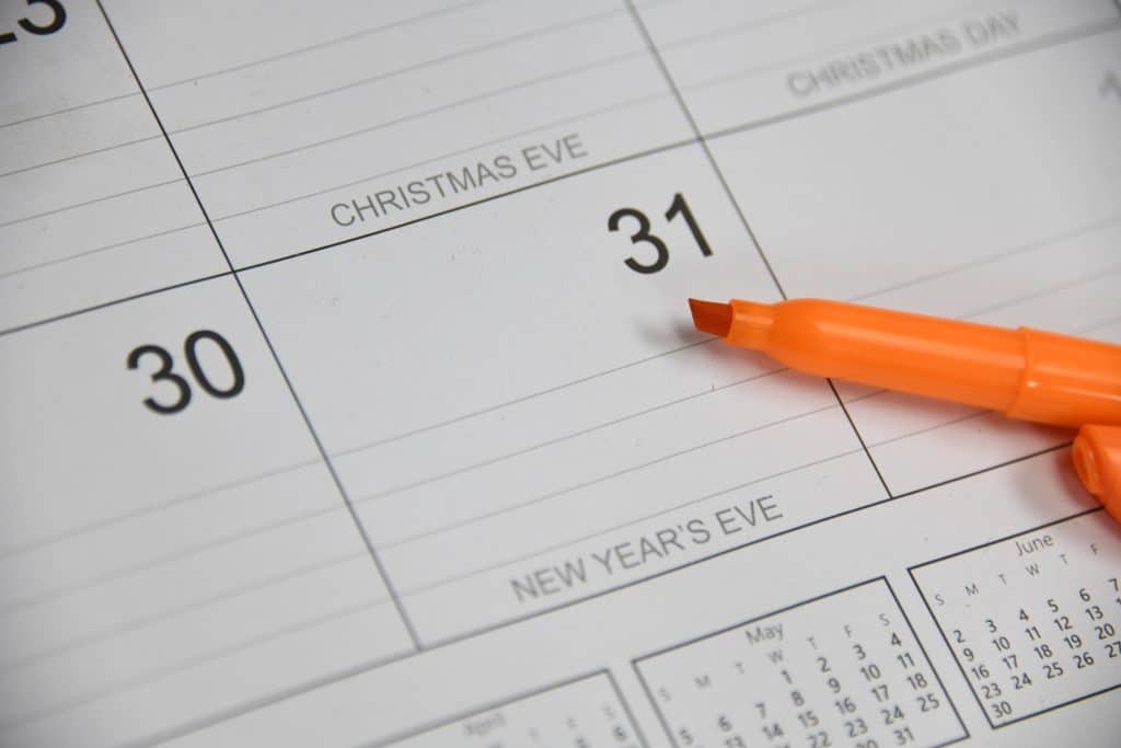 calendar and an orange highlighter