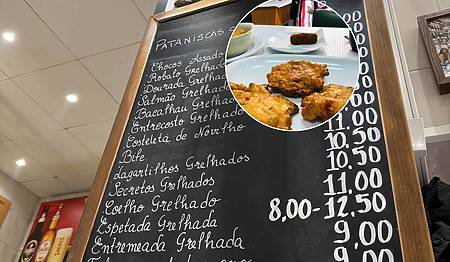 tascas em lisboa, menu com pratos e preços