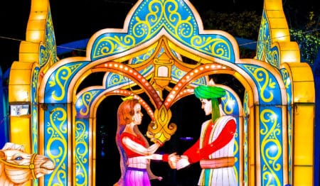aladdin e Princesa Yasmin na experiência imersiva em sintra Magical Garden Aladdin
