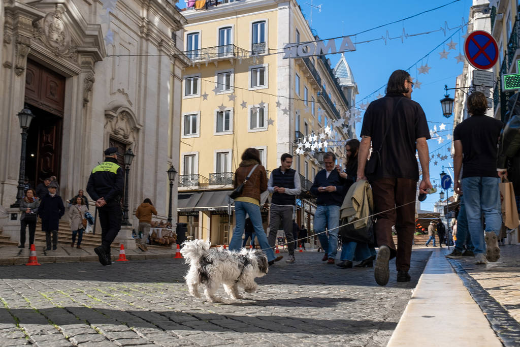 people strolling in Chiado