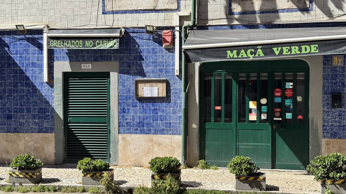 exterior da tasca maçã verde