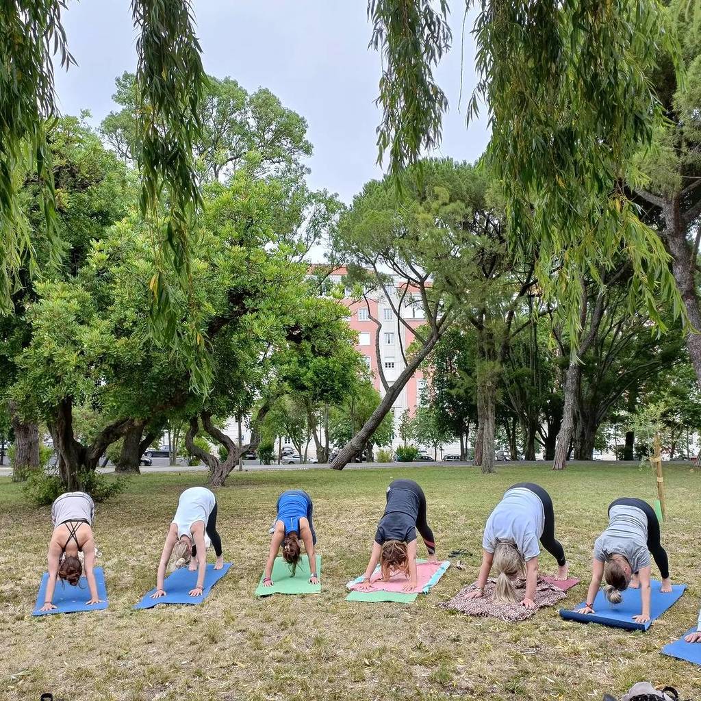 yoga a Lisbona, nel Parco Eduardo VII