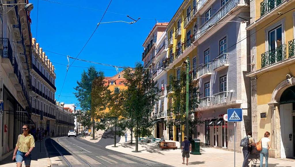 modell der rua da boavista in lissabon, arbeiten