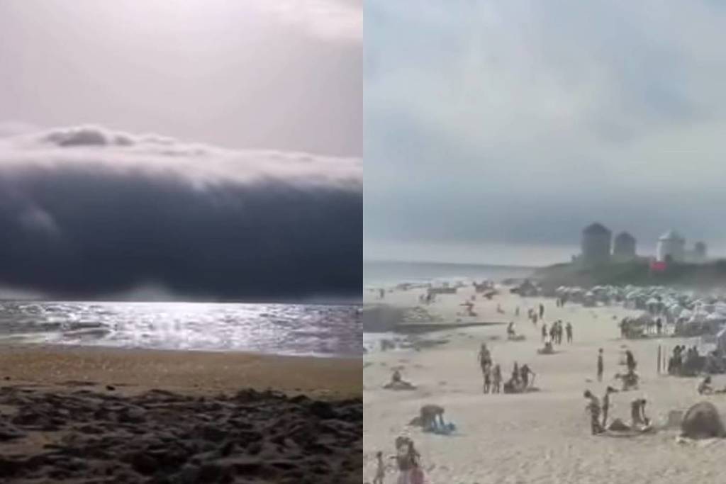 Rollende Wolke ist eines der meteorologischen Phänomene, die Portugal überrascht haben