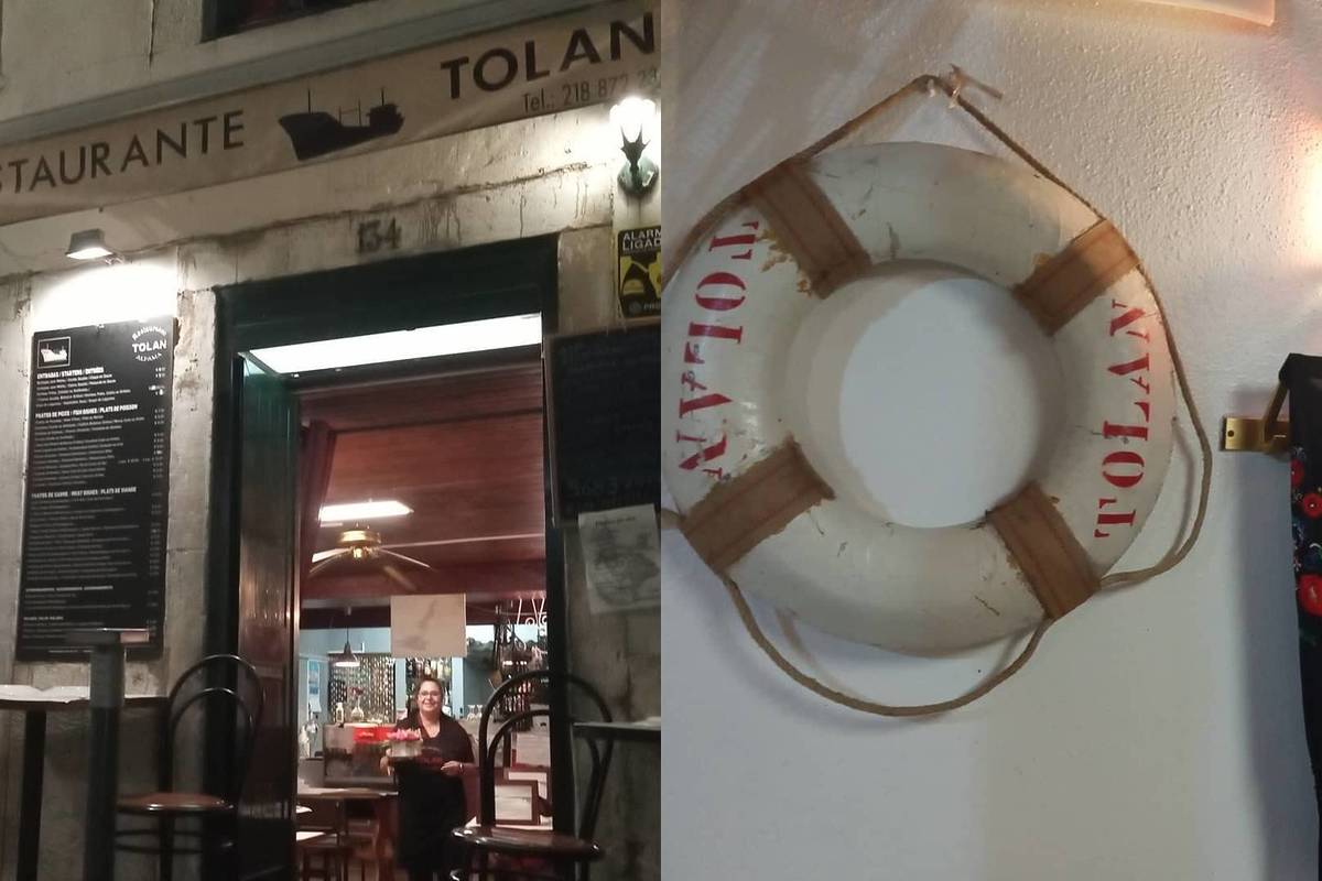 Restaurante Tolan's entrance with a lifebuoy from the Tollan