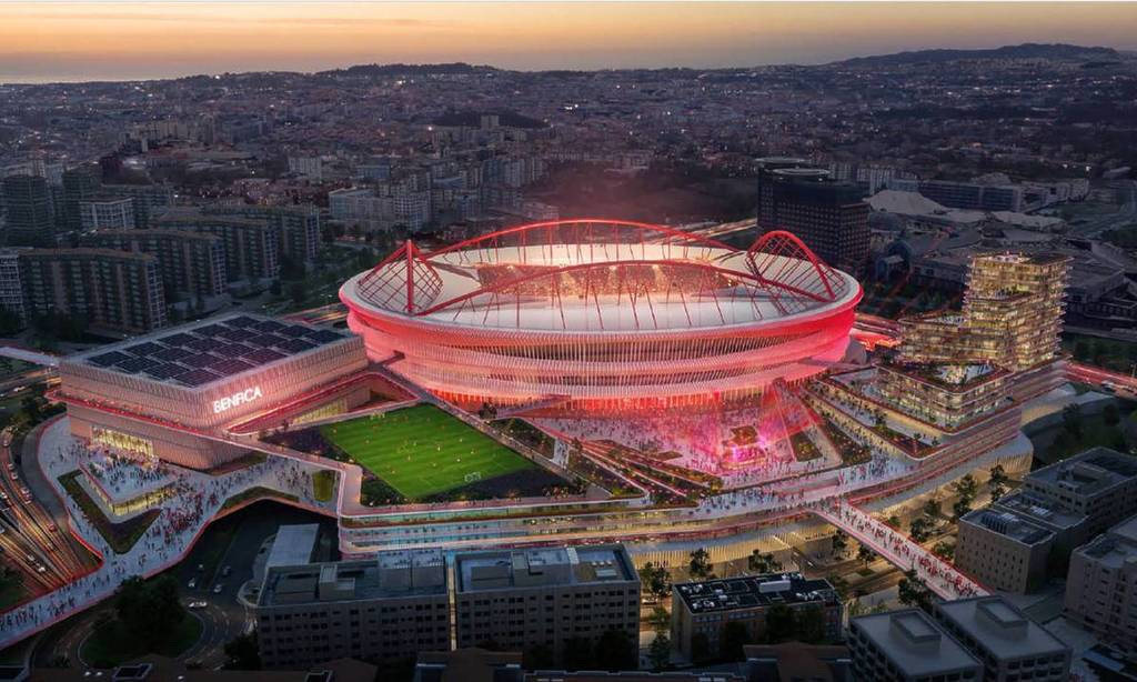 mock-up del nuovo stadio luz, quartiere di benfica