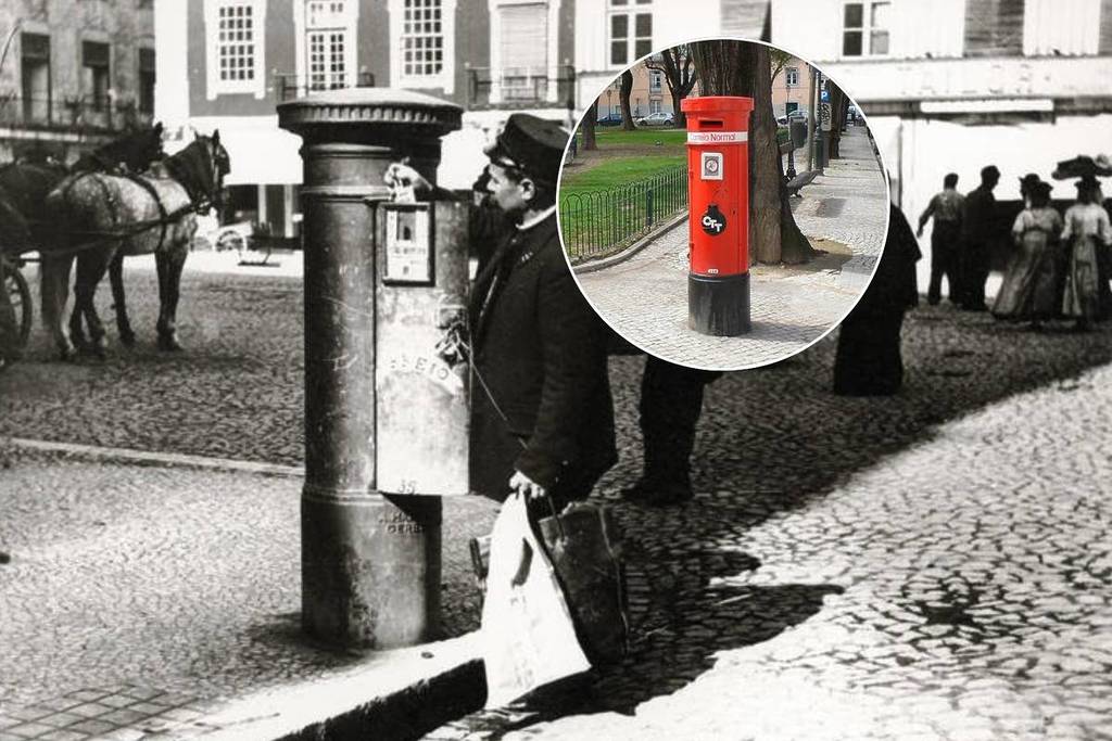Historic CTT mailboxes in Lisbon