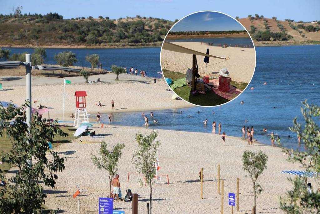 pessoas na praia fluvial de alqueva