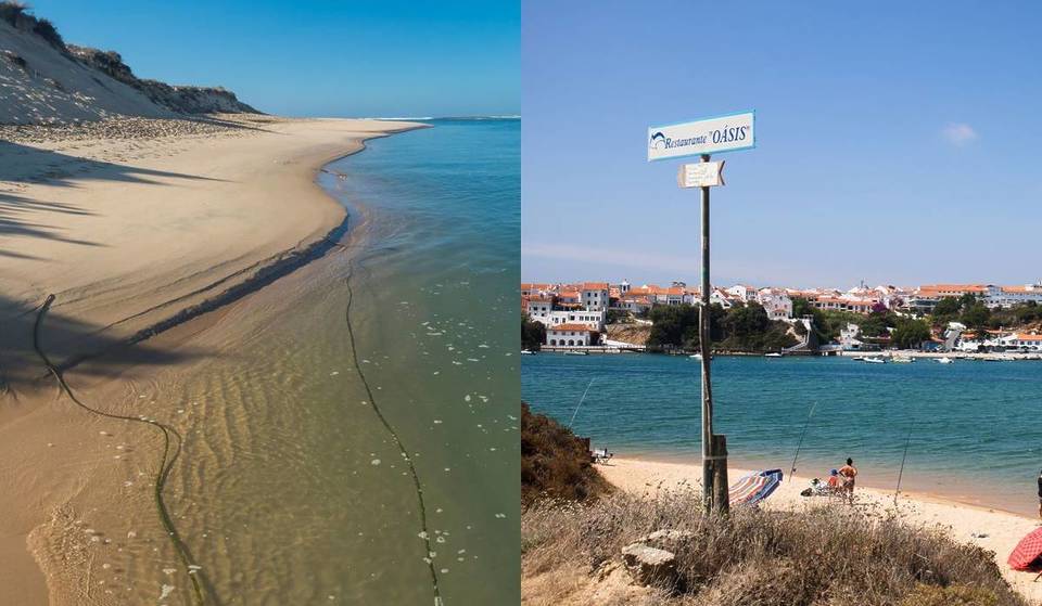 Uma praia dividida entre mar e rio parece um postal de férias de verão em plena Costa Vicentina
