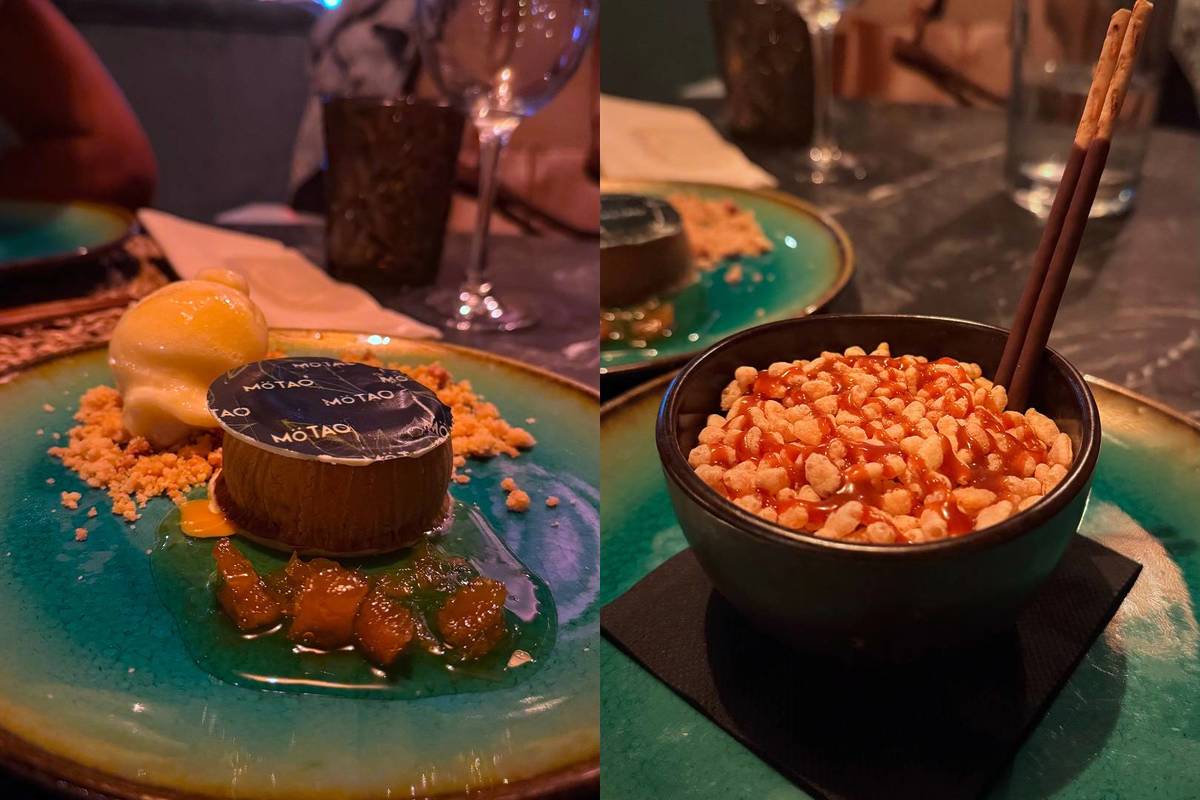 sobremesas no MÖTAO Fondant de Caramelo e Rice Crispy