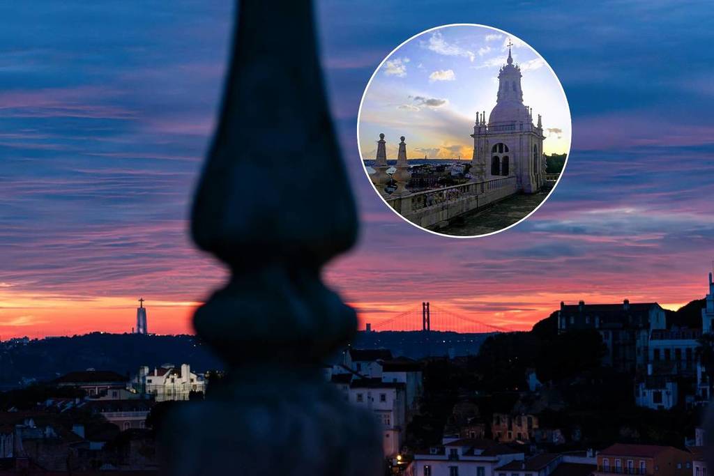 terrasse du monastère de são vicente la nuit et au coucher du soleil