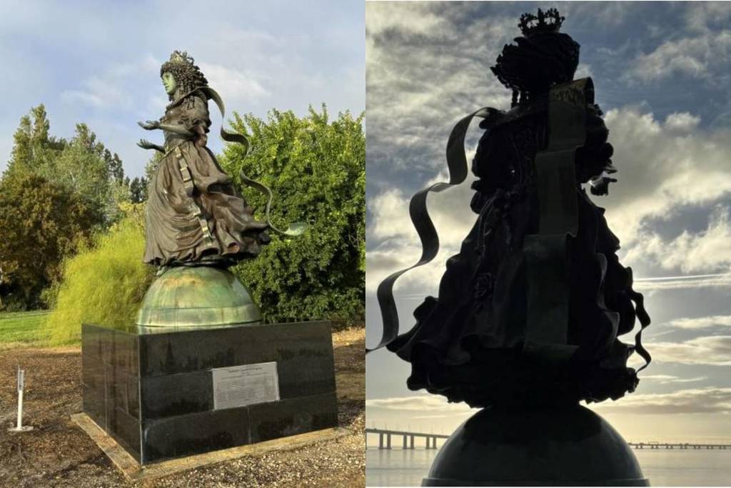 Restauración de la estatua de la Reina Catalina de Braganza