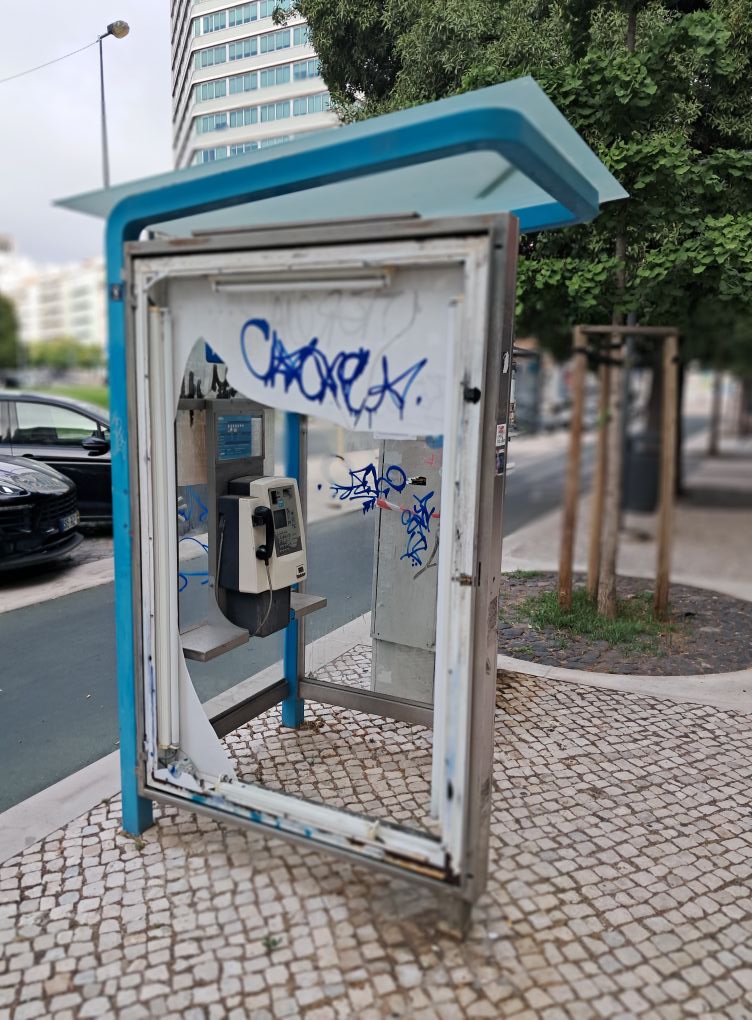 Phone booth in Lisbon