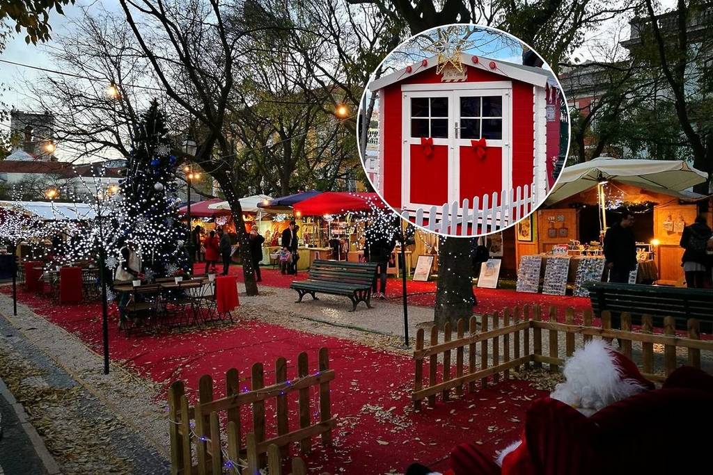mercado de natal no miradouro de são pedro de alcântara, no bairro alto