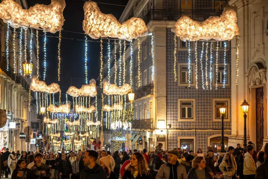 luzes de Natal no Chiado