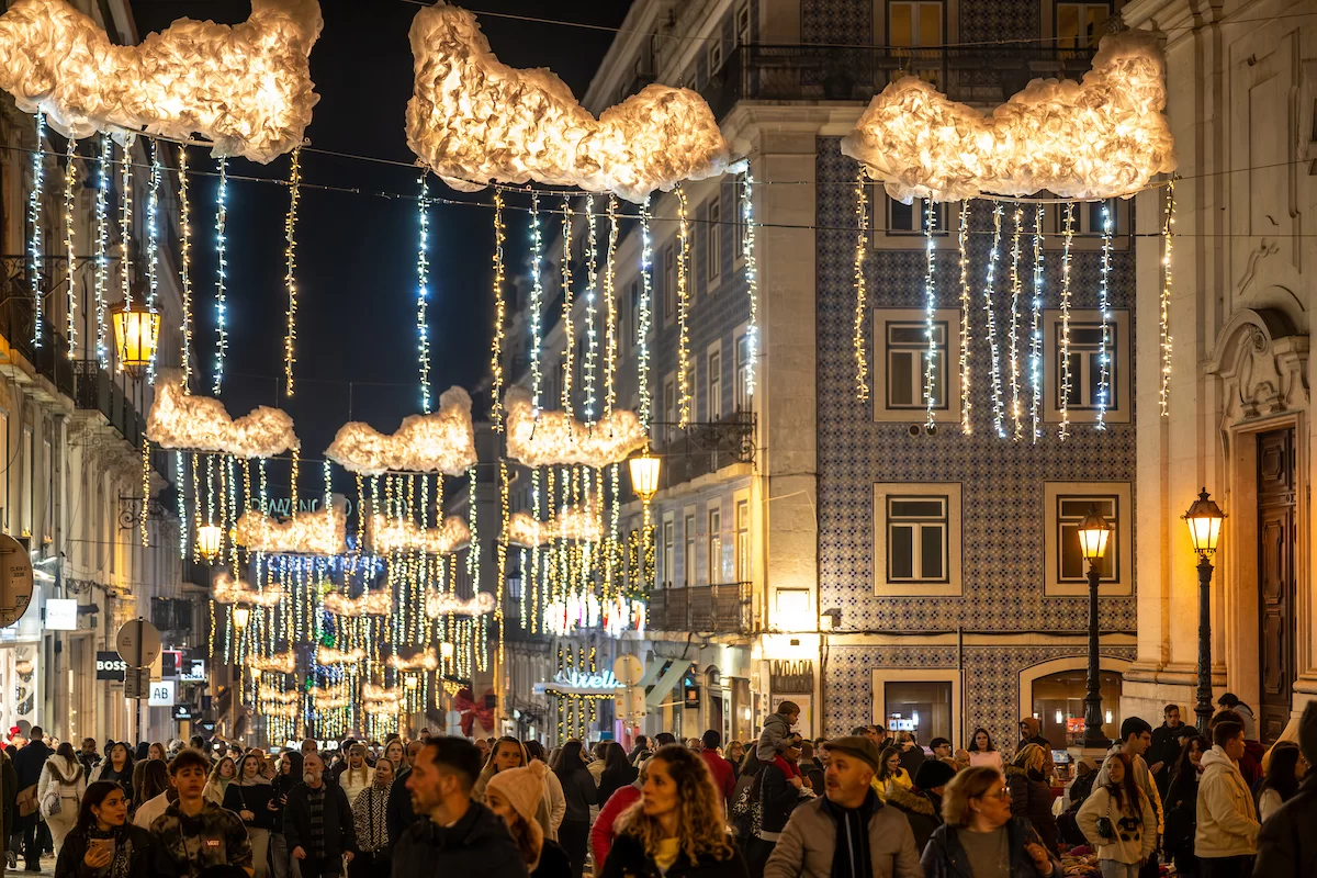 luzes de Natal no Chiado