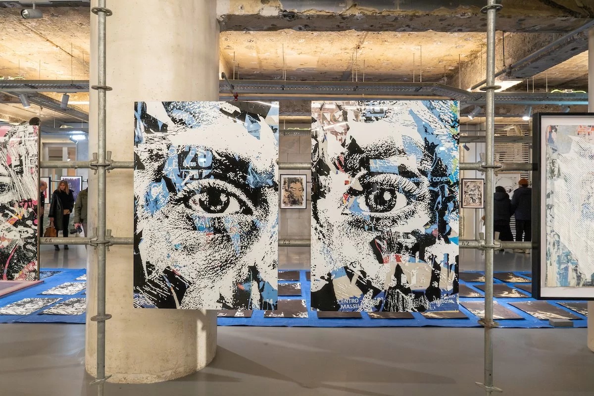obras de Vhils na sua mais recente exposição no MUDE