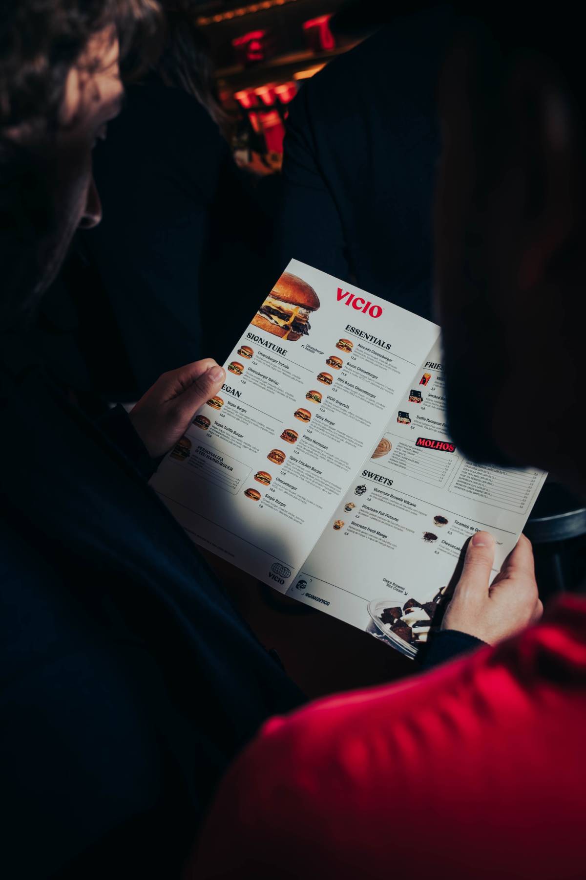 menu do restaurante VICIO em lisboa