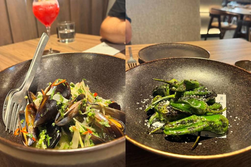 Mussels on the Fire à Bulhão Pato + Grilled Padrón Peppers