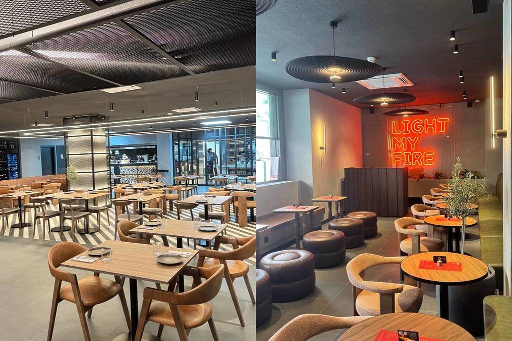 tables and interior of the 550º restaurant 