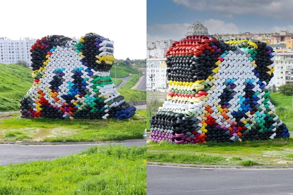 Tired Panda, opera di Bordalo II
