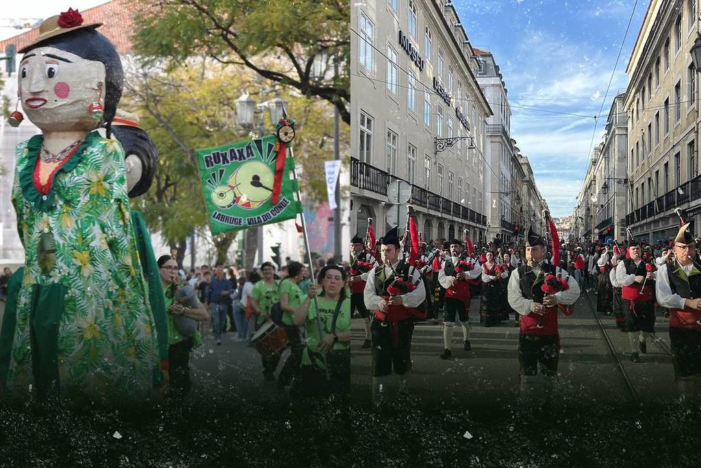 Dudelsackparade zum St. Patrick's Day in Lissabon