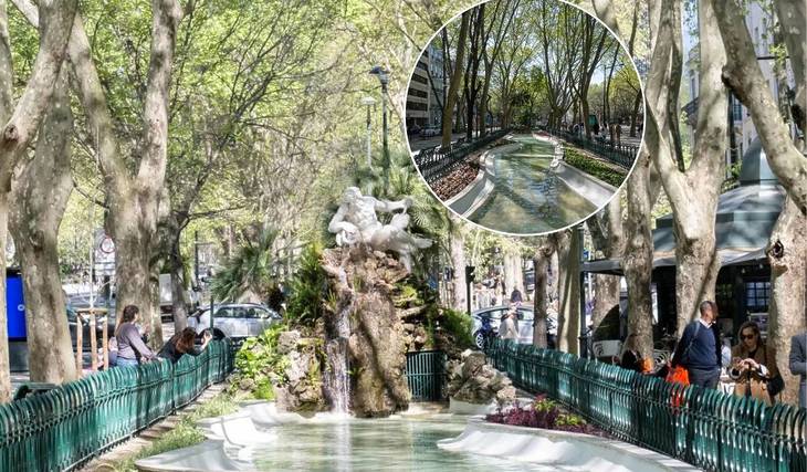 O icónico Lago Tejo de 1780 finalmente reabriu na Avenida da Liberdade, com nova iluminação submersa e passadiços recuperados