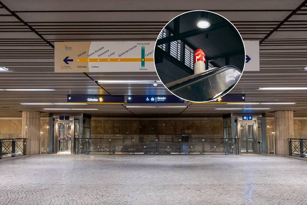 stazioni della metropolitana di Lisbona vuote a causa dello sciopero