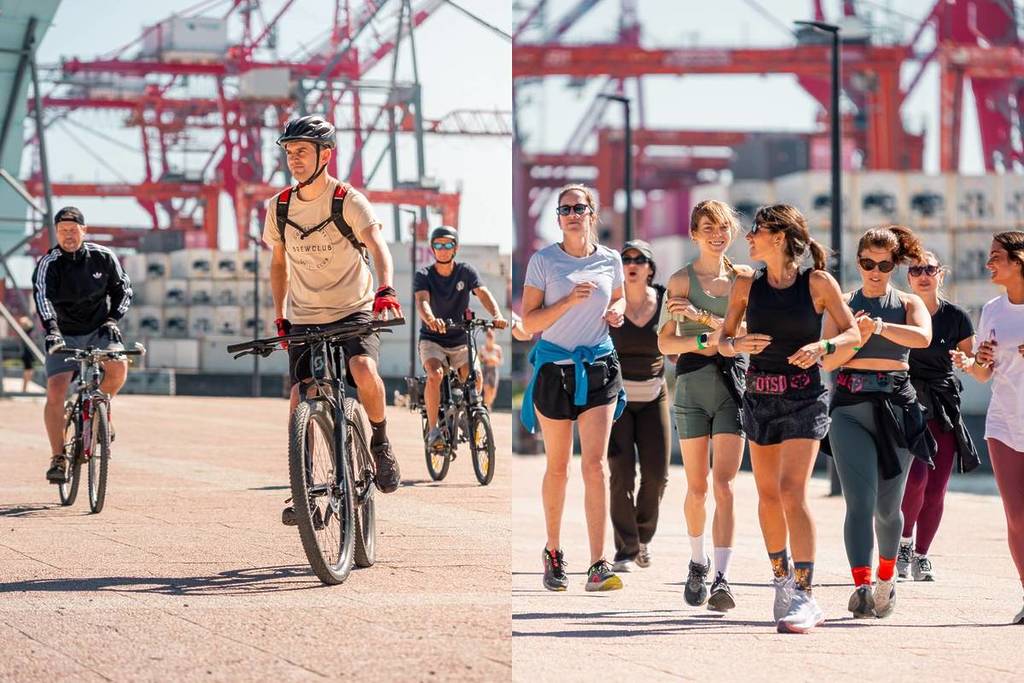 personnes qui font du vélo et courent lors de l'événement BrewClub
