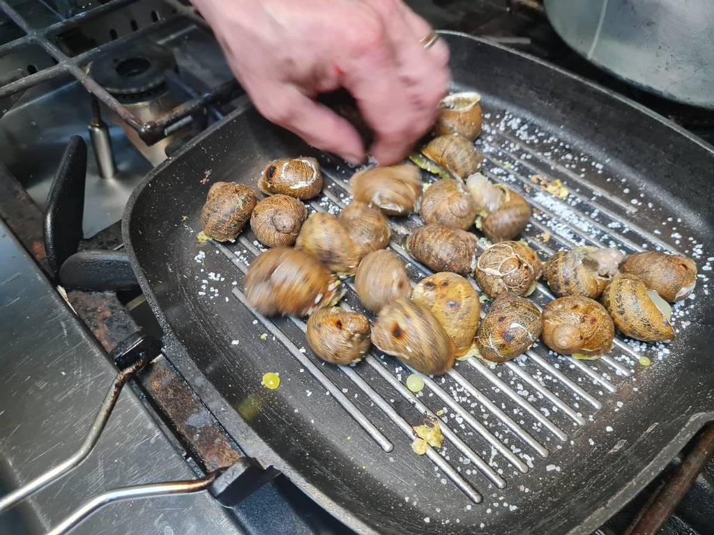 caracoletas na chapa no restaurante a tabuense