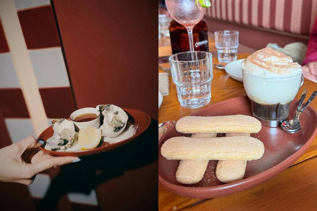 oysters and a tiramisu cocktail at Pub Lisboeta 