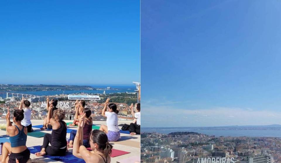 Vergiss die geschlossenen Studios: Der nächste Yoga-Kurs in Lissabon findet in 140 Metern Höhe statt – und der Eintritt ist kostenlos