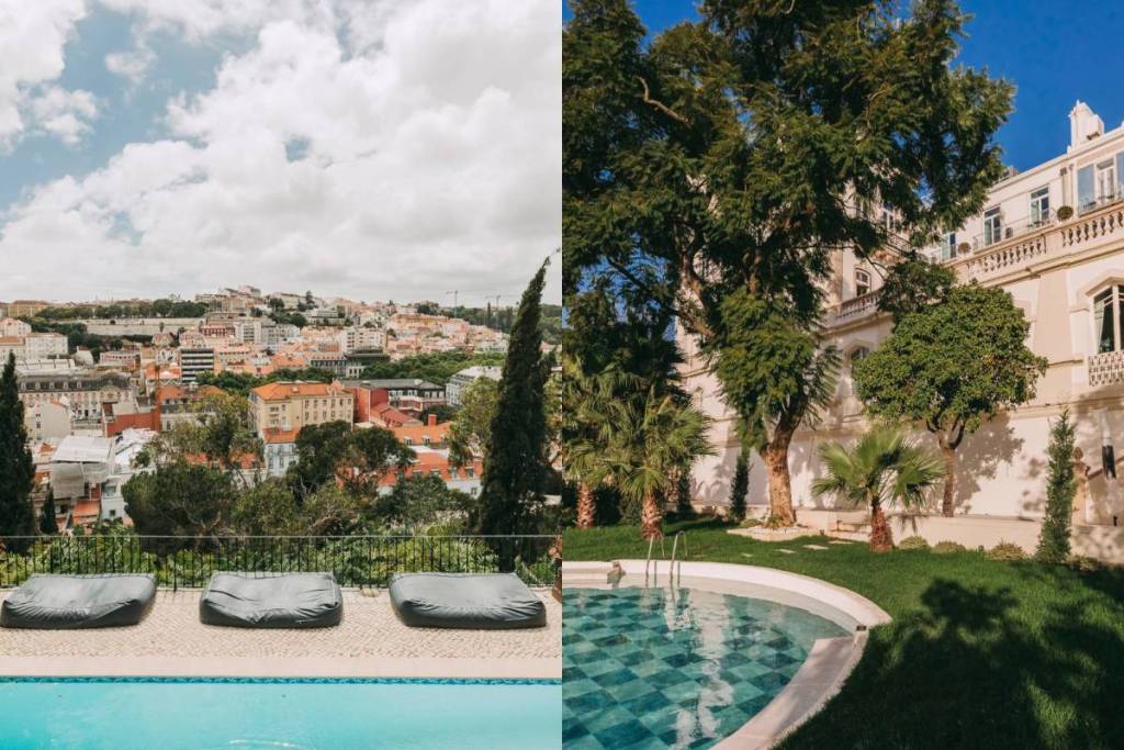 Views of Lisbon from the Torel Palace Lisbon Pools, open to the public 