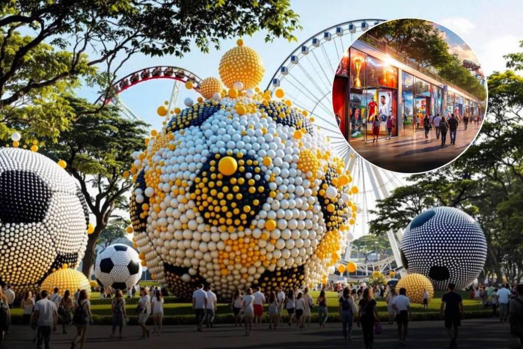 model of the soccer-themed megapark in Santarém