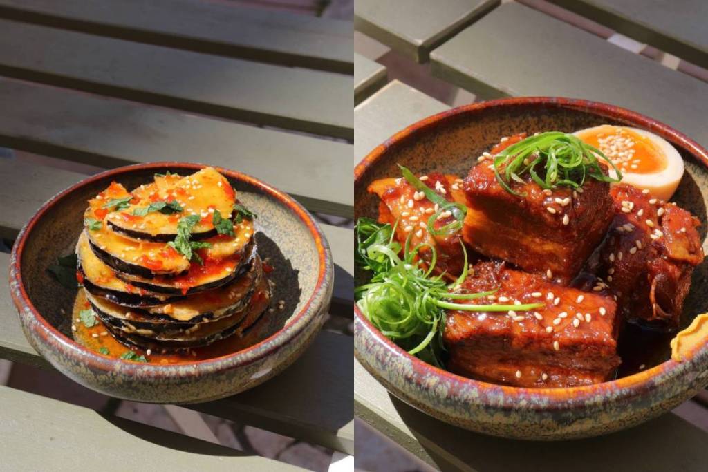 Karaage Nasu + Buta Kakuni nel menu del Magokoro Tokio Summer Set
