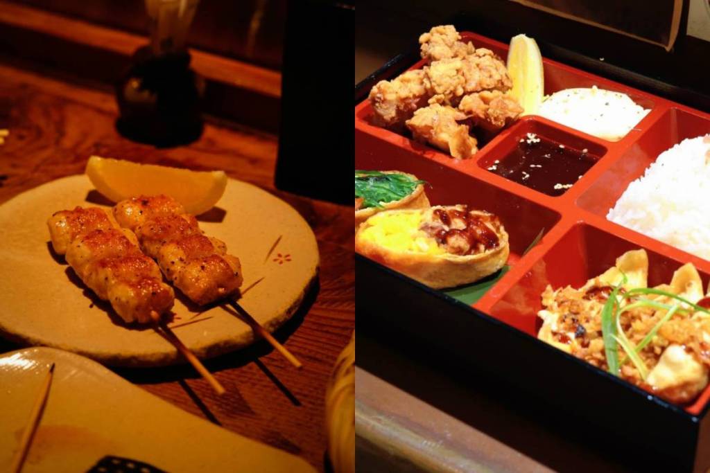 spiedini giapponesi Yakitori + bento box