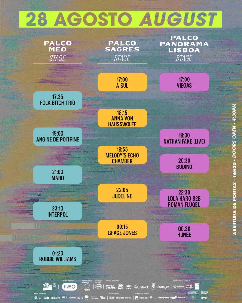 MEO Kalorama - orari dei concerti del 28 agosto