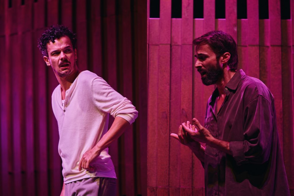 Cristóvão Campos e Romeu Costa na peça de teatro COCK 
