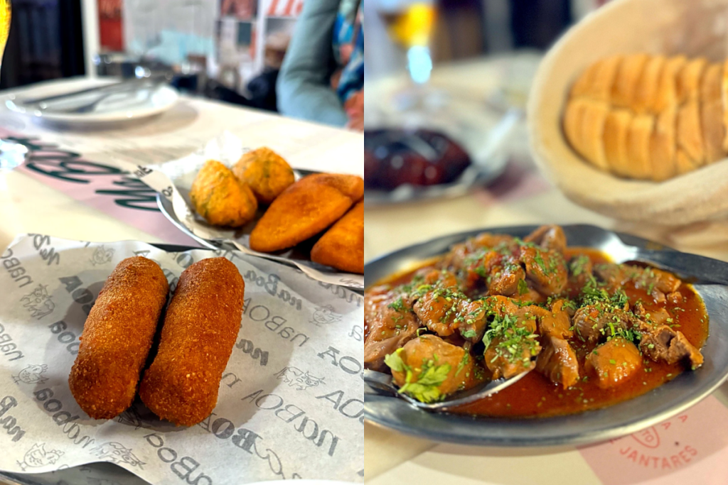 croquetes, fritos, moelas no restaurante naBoa