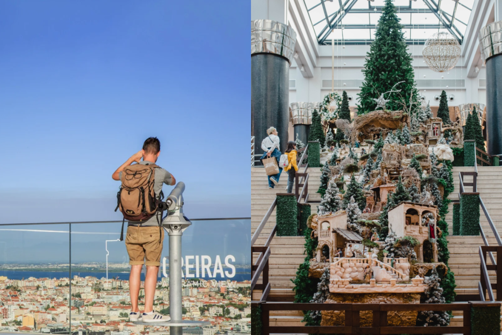 amoreiras 360ª panoramic view + árvore e presépio de natal no amoreiras shopping center 