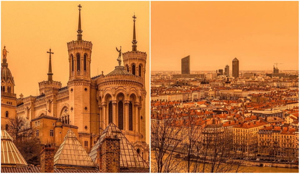 En images : observez l&rsquo;épais manteau orange qui a recouvert Lyon ce samedi !