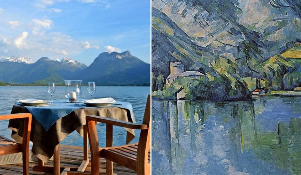 Avec ce restaurant, vous allez manger les pieds dans l’eau d’un lac parmi les plus cristallins d’Europe – et admirer en vrai la vue du célèbre tableau de Paul Cézanne