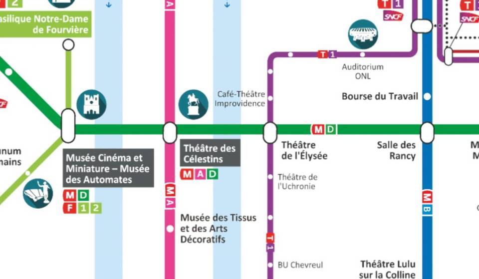 Redécouvrez Lyon grâce à cette carte inédite du métro, transformée en véritable plan culturel