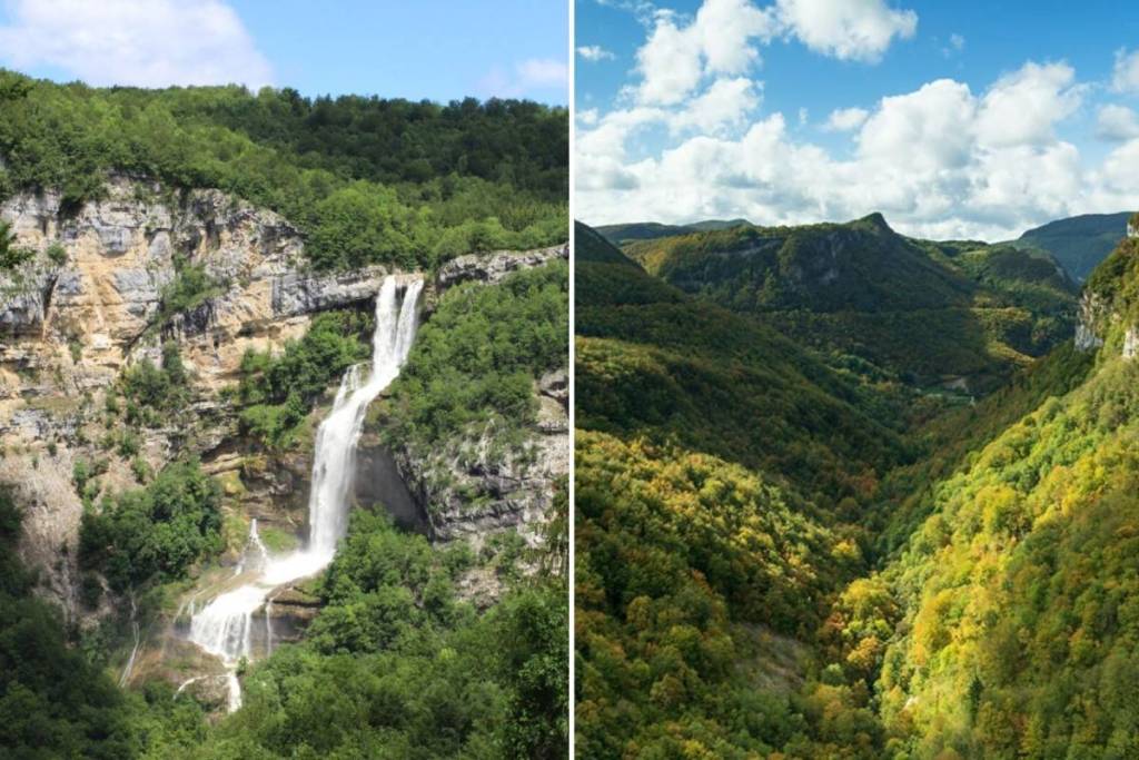À 1h30 de Lyon, cette impressionnante cascade de plus de 115 mètres de hauteur est l’une des plus hautes et des plus belles de France, ses sentiers environnants, entre forêt et rivière, en font l’escapade parfaite au printemps