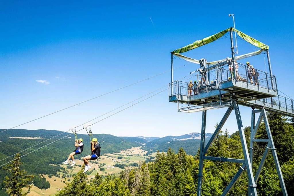 The Faucille zip line