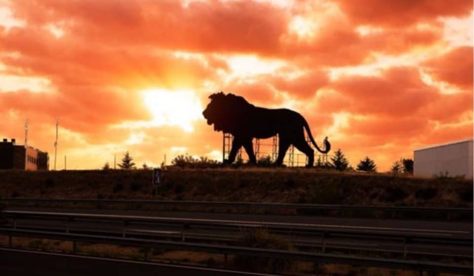 El Rey León hace sombra al toro de Osborne en Madrid