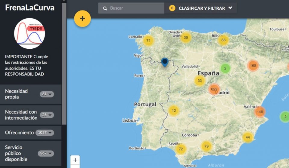 Frena la curva: un mapa para ayudarse entre vecinos en tiempos del coronavirus