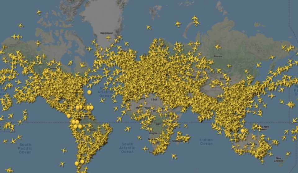 Así se ha reducido el tráfico aéreo, en imágenes